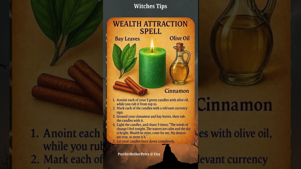 Wealth Attraction Spell 🌿 Simple Money Magic Using Bay Leaves, Cinnamon & Candle Ritual 