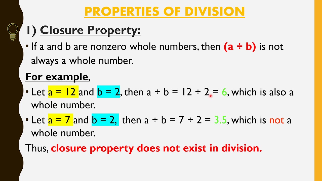 Whole Numbers - Part 5 (Properties of Division) - YouTube