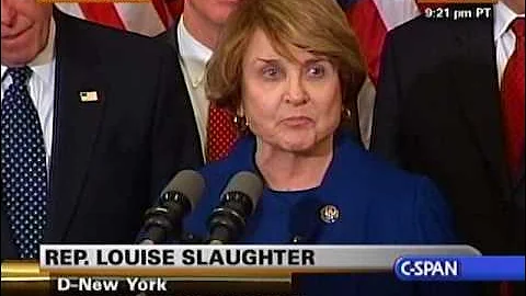 Rep. Louise Slaughter Speaks After Passage of Health Care Reform