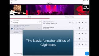 GigNotes - The  Basic Functionality