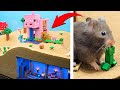 Cute Hamster Exploring Lego Minecraft Pig Farm