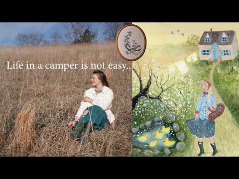 Spring homemaking in a tiny camper home | art, from scratch cooking, handmade clothing collection thumbnail