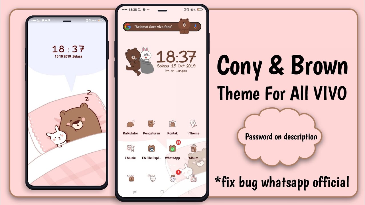 Tema VIVO cute terbaru Cony And Brown By Kenn