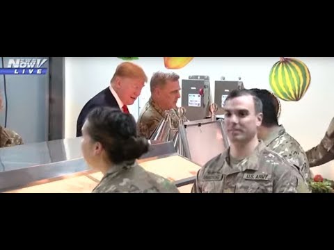 PRESIDENTIAL SURPRISE: President Trump Serves Thanksgiving Dinner To Troops