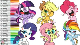 My Little Pony Pony Life Coloring Book Pages Mane 6 Pinkie Pie Rainbow Applejack Fluttershy Rarity