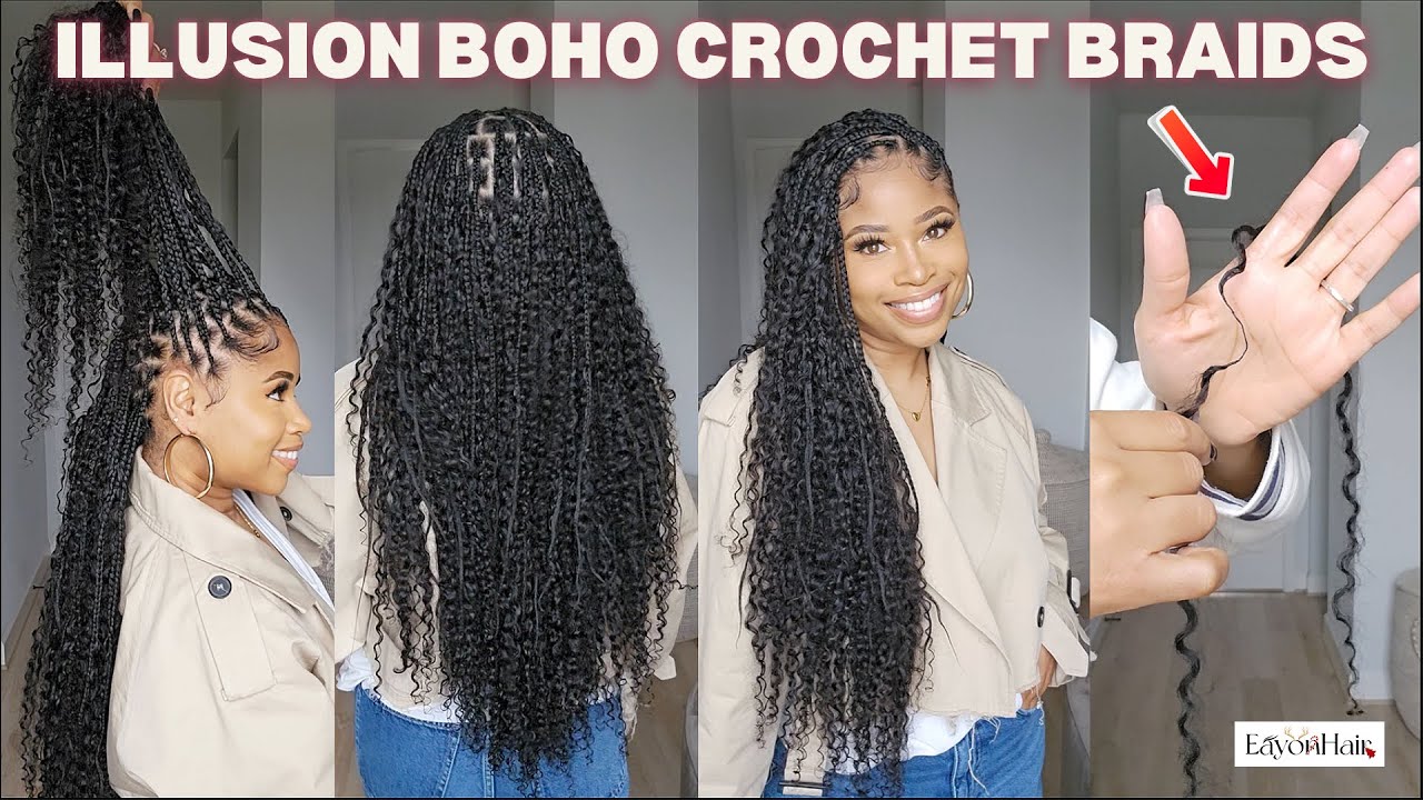 Иллюзорные богемные косички, связанные крючком | Многоразовые✨Мой секрет идеальных кудрявых косич...