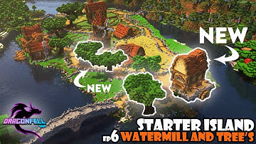 Episode #6  - Dragonfell SMP Building MORE Custom Trees and a New Watermill House