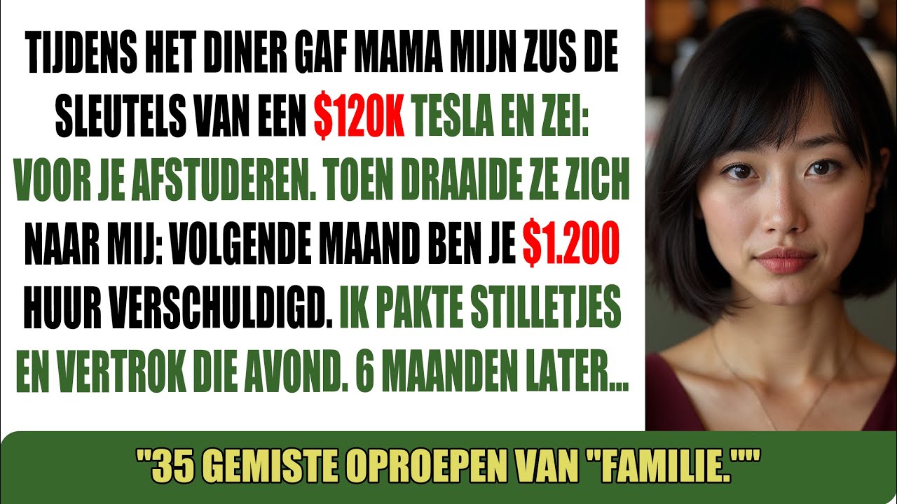 Mijn zus kreeg een auto voor haar diploma. Ik kreeg een huurrekening. Ik vertrok, en nu smeken ze me