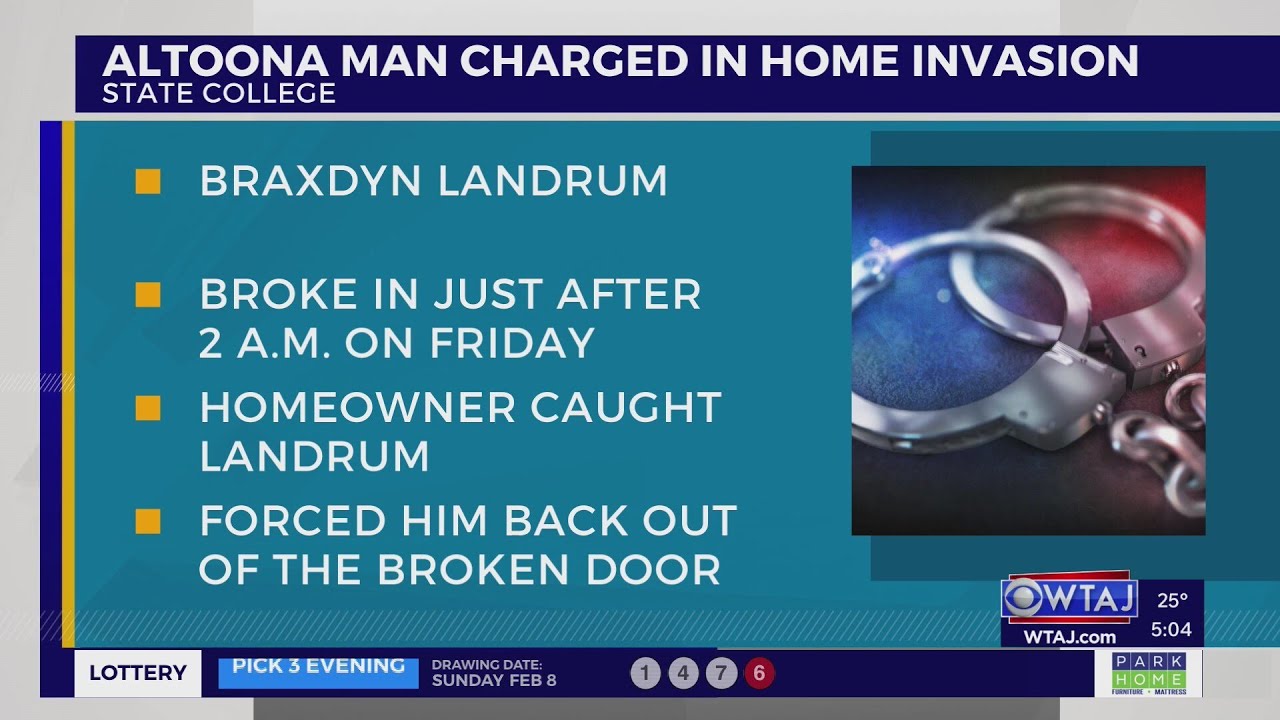 Altoona man charged in State College home invasion | WTAJ - YouTube