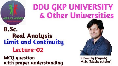 Real Analysis DDU GKP | limit and continuity MCQ lect-01 | #ddugkp #limitcontinuity #mcq