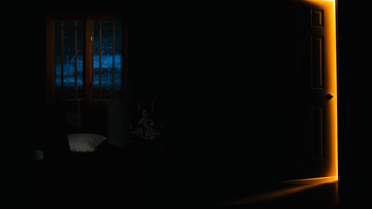 Rainy Bedroom Window w/ People Talking Down The Hall In Another Room