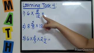 TAGALOG: Multiplying Simple Fractions and Mixed Fractions, Learning Tasks 1,2,3,4 #TeacherA
