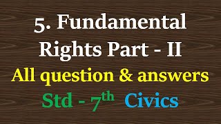 5. Fundamental Rights Part 2 question & answers class 7 civics | fundamental rights part 2 exercise