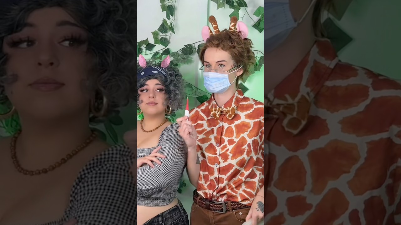 Melman and Gloria Human version ✨ #madagascar #cosplay