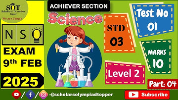 NSO Olympiad Std 3 Level 2 [Paper 04] #nso #nsoclass3 #nsolevel2 #sof #olympiad #nsopaper