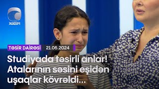 Studiyada təsirli anlar! Atalarının səsini eşidən uşaqlar kövrəldi...