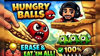 Hungry Balls Gameplay 🔥 | Erase & Eat ‘Em All! 100% Complete Level 70 &102