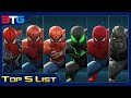 Top 5 | FAVORITE Suits in Spider-Man PS4