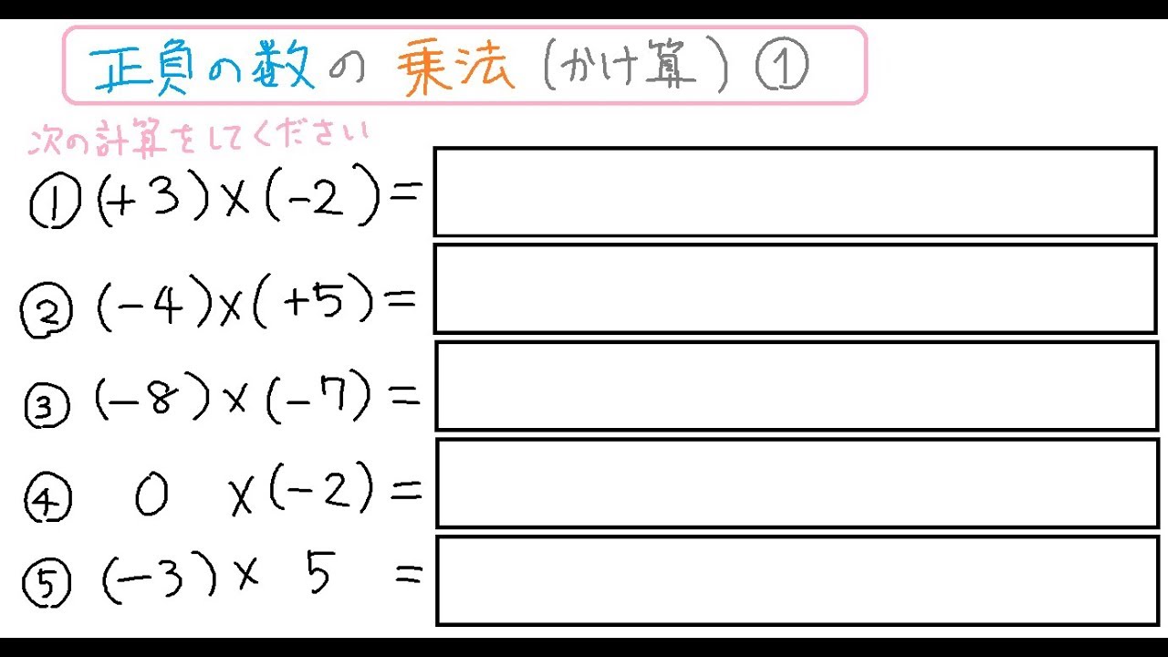 正負の数 の かけ算 乗法 を身につけたいあなたにおすすめの内容と動画はこちらです 行間 ぎょうのあいだ 先生