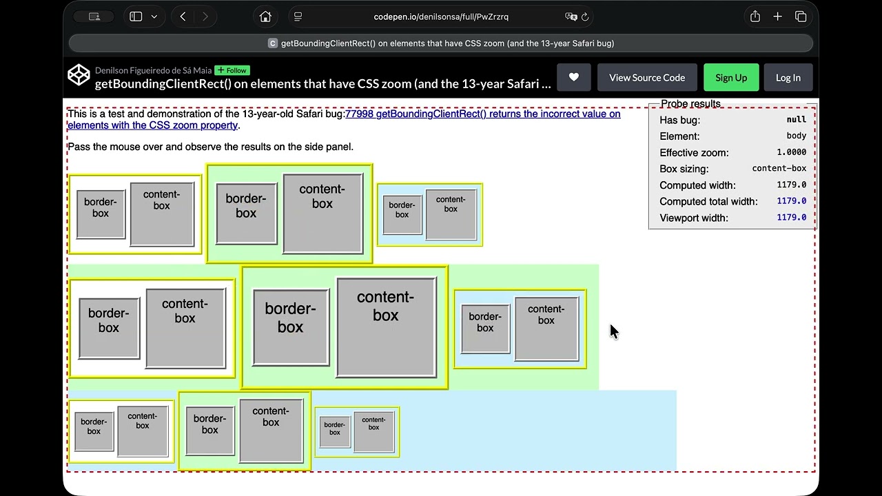 13-year-old Safari bug: getBoundingClientRect() on elements with the CSS zoom property