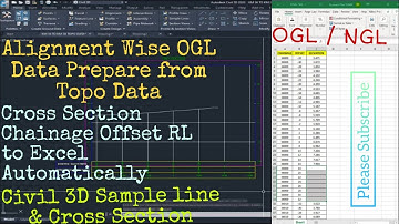Alignment Wise OGL Data Prepared from Topo Data by Civil 3D . OGL NGL Data Prepare by Civil 3D