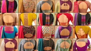 Trending Closed Back Neck Blouse Designs For Silk Sareeelegant Closed Back Neck Blouse Designs