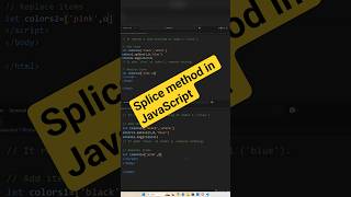 Splice method in JavaScript #coding #easy #programming #javascript #shorts