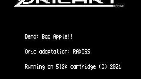 ORICART: BadApple for Oric - Emulated