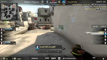Cloud9 Shroud 4k with 1 vs 3 against NiP at ESL ESEA Pro League Dubai Invitational