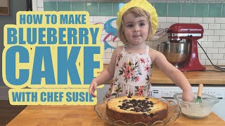 Two Year Old Susie Bakes a Blueberry Lemon Cake