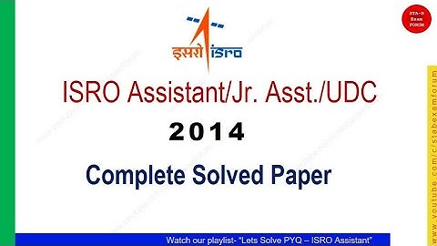 ISRO Assistant UDC JPA  Complete Solved Question Paper  12 Oct 2014