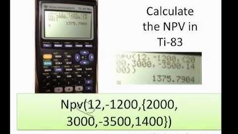 How to calculate Net Present Value (NPV) in Texas Instrument TI-83 or 84