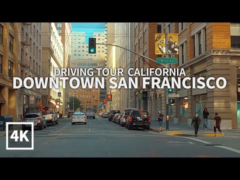 [4K] SAN FRANCISCO - Driving Downtown Geary, Market, 10th, Kearny, Broadway, Embarcadero, California