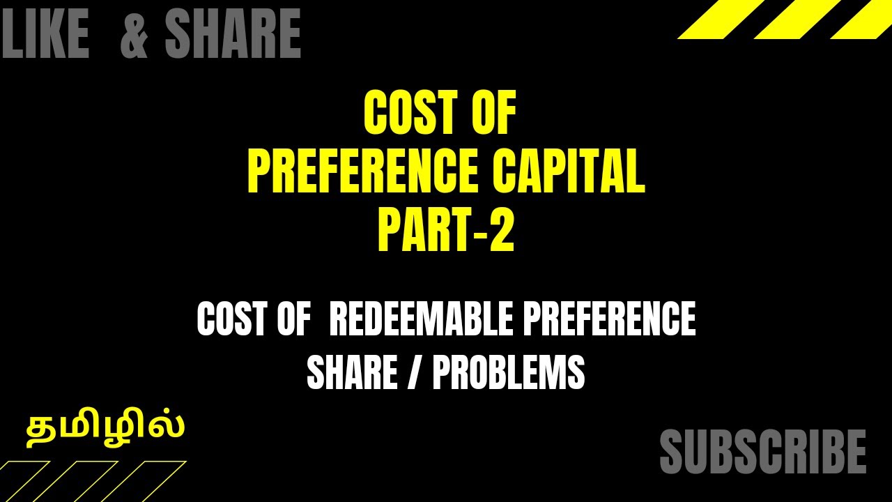 cost of preference share tamil part 2 || cost of ...