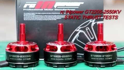 New Motor rcINpower GT2205-2550KV Static Thrust Tests