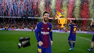 The fc barcelona first team squad improvised a celebration of their
laliga and copa del rey double this season past sunday. they did so on
biggest s...