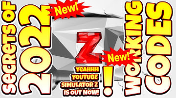 NEW CODES YouTube Simulator Z By @indieuns, Roblox GAME, ALL SECRET CODES, ALL WORKING CODES