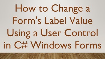 How to Change a Form
