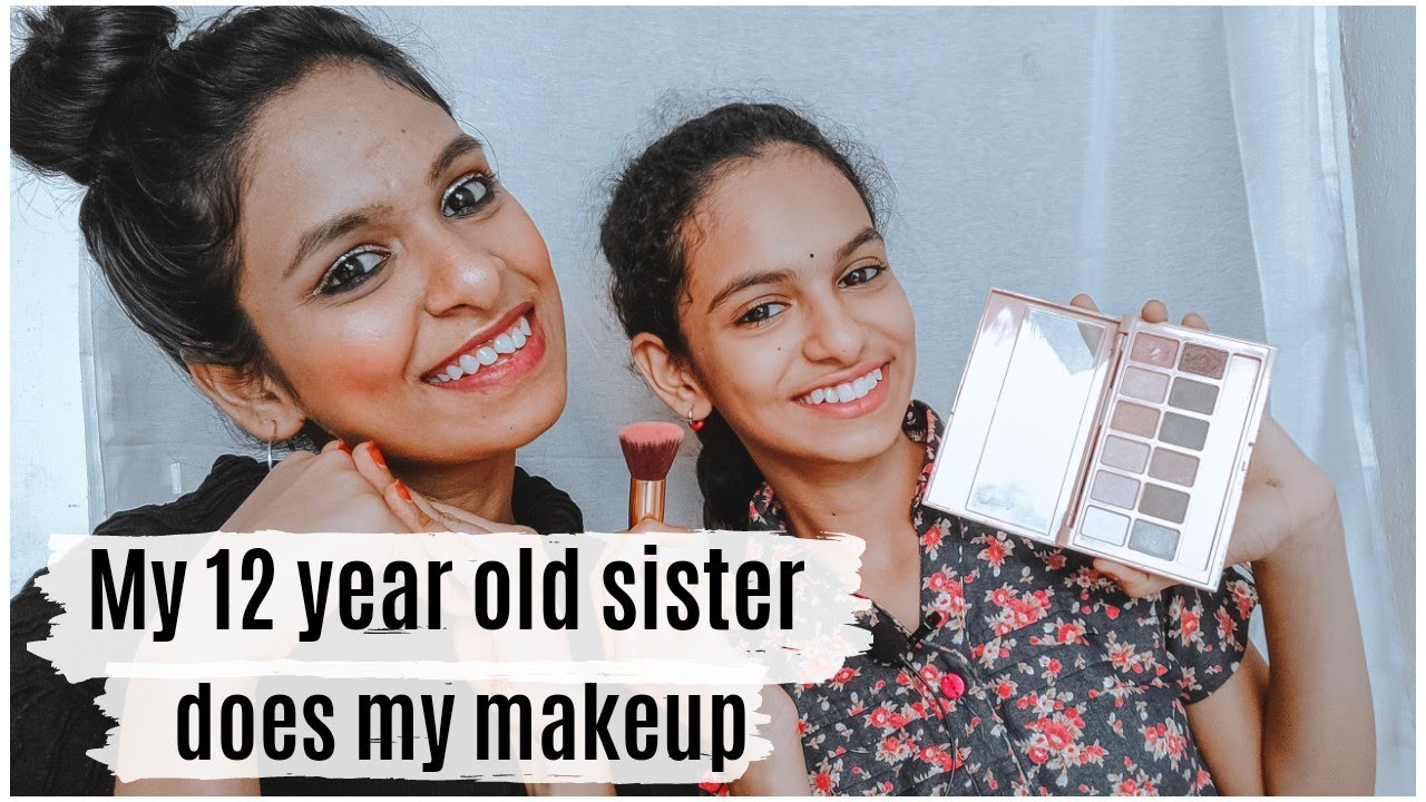My 12 year Old sister does my makeup😱🥰|pebblefly - YouTube
