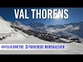 Skiing blue pistes pluviomtre and traverse montaulever in val thorens les 3 vallees