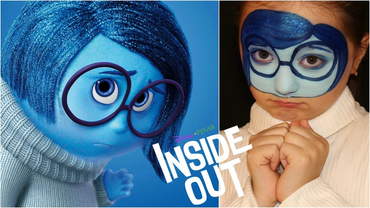 Inside Out Sadness Face Painting Makeup For Kids YouTube