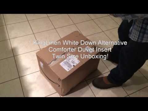 KingLinen White Down Alternative Comforter Duvet Insert Twin Size Unbozing