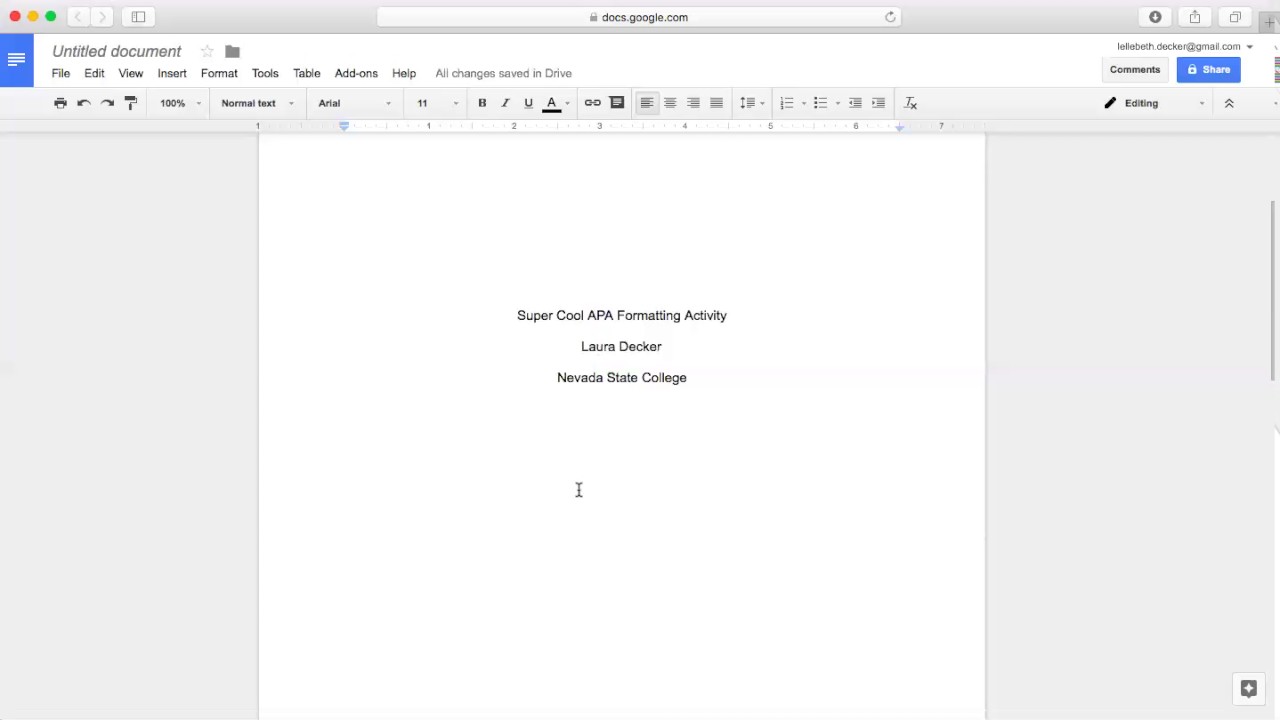 how to write an apa paper on google docs