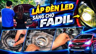 VinFast Fadil thay đèn Halogen thành đèn led siêu sáng