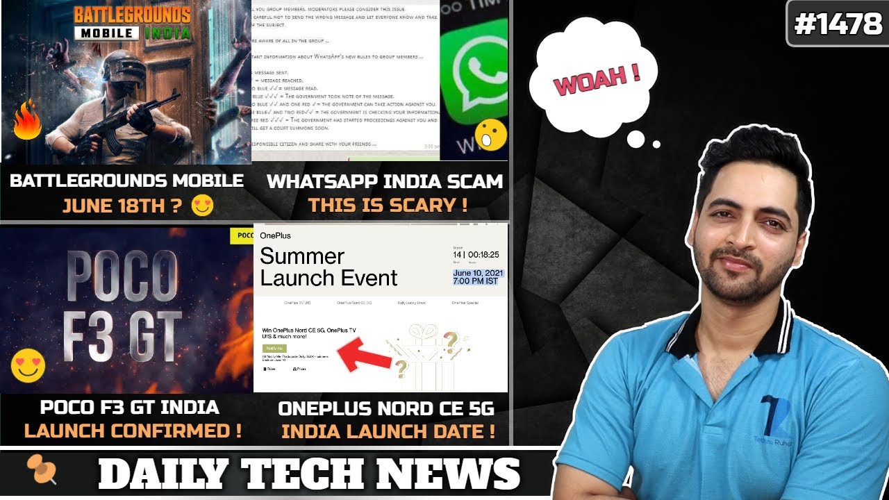 Battlegrounds Mobile India June 18,POCO F3 GT India Confirmed,Scary WhatsApp Scam,Twitter Paid
