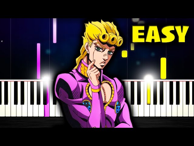 Giorno's Theme - Best Part - EASY Piano Tutorial by PlutaX class=