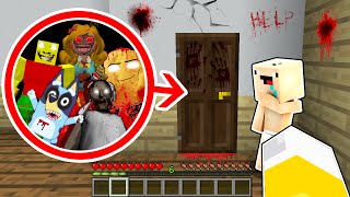 ¿Que hay DETRAS de la PUERTA SECRETA de los MONSTRUOS en Minecraft? 😨 Miss Delight, Granny y Bluey