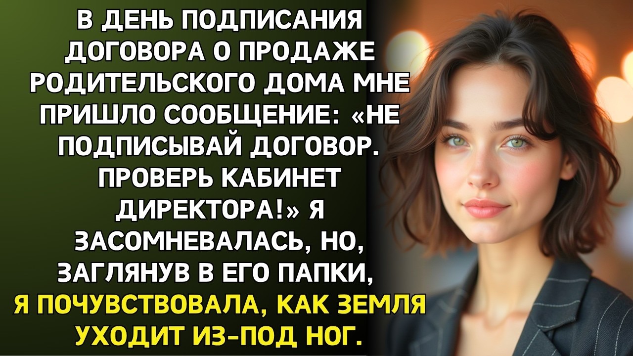 Не подписывай договор о продаже. Проверь кабинет директора! Я засомневалась, но заглянув в его папки