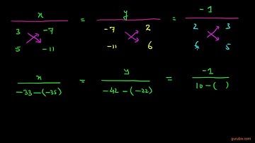 Cross Multiplication Method of Solving a Pair of Linear Equations  Math Lessons