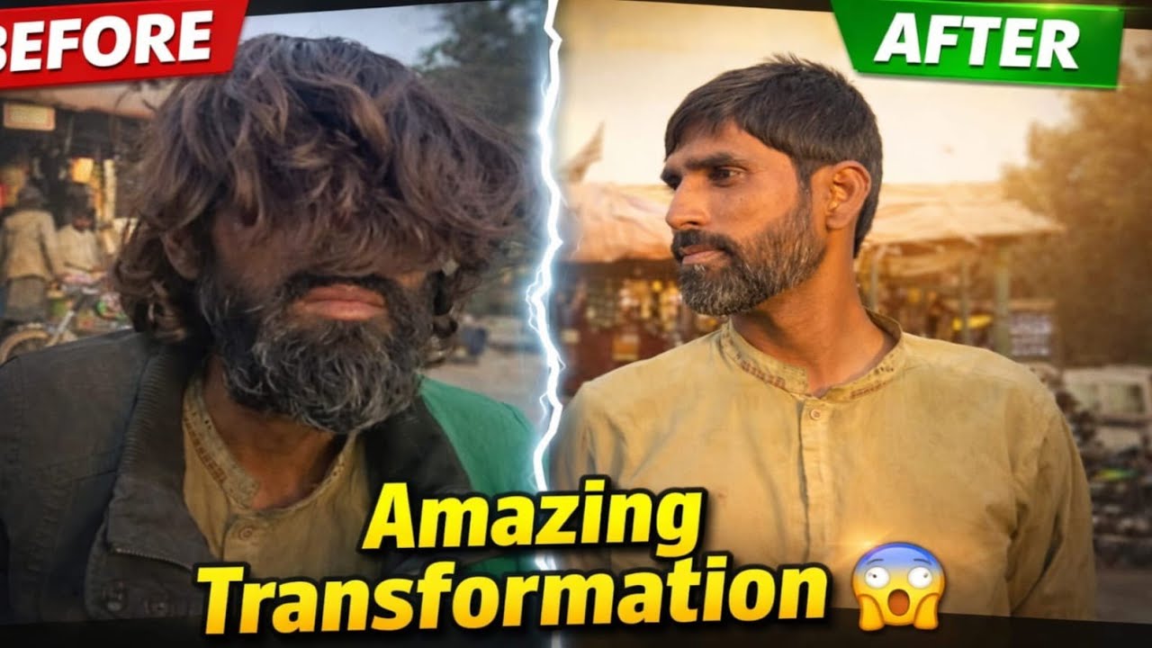 43 - Year Old Homeless Boy Rescued From Dirty Foothpath Road | Transformatio INSANE